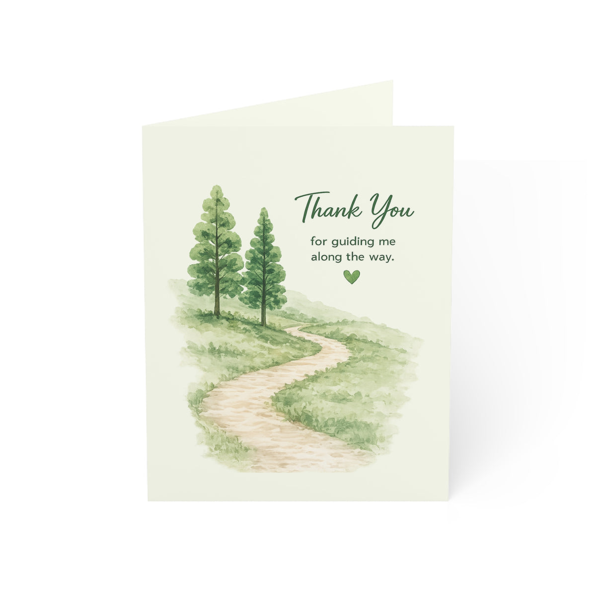 Thank You Greeting Card — ‘Thank You for Guiding Me Along the Way’ Nature Illustration (Pack of 1/10/30/50)