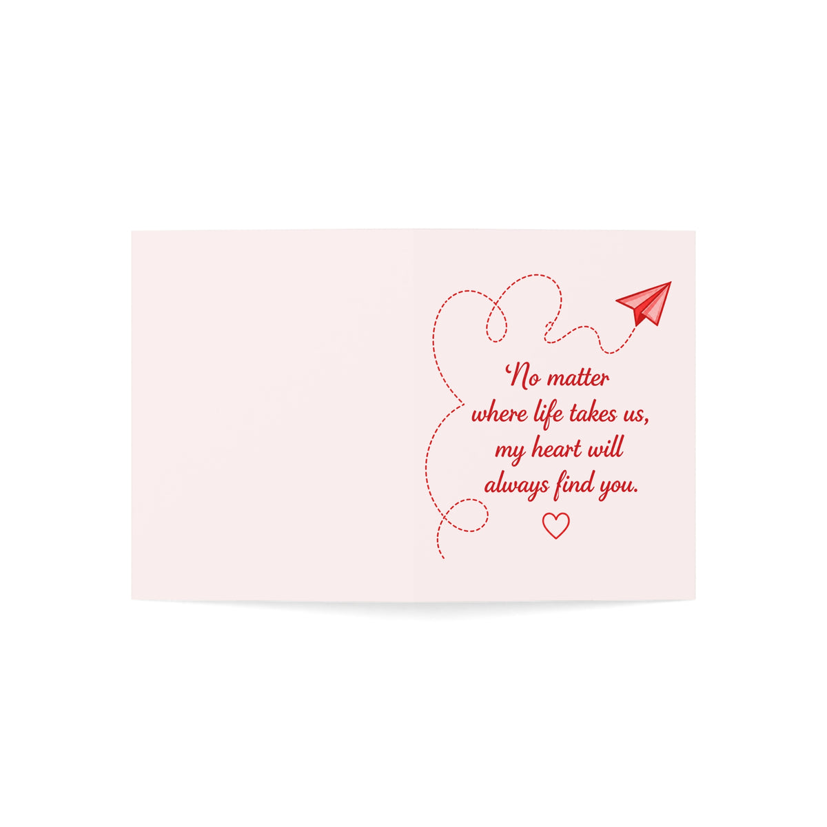Romantic Paper Airplane Greeting Cards — "No matter where life takes us, my heart will always find you" (1/10/30/50 pcs)