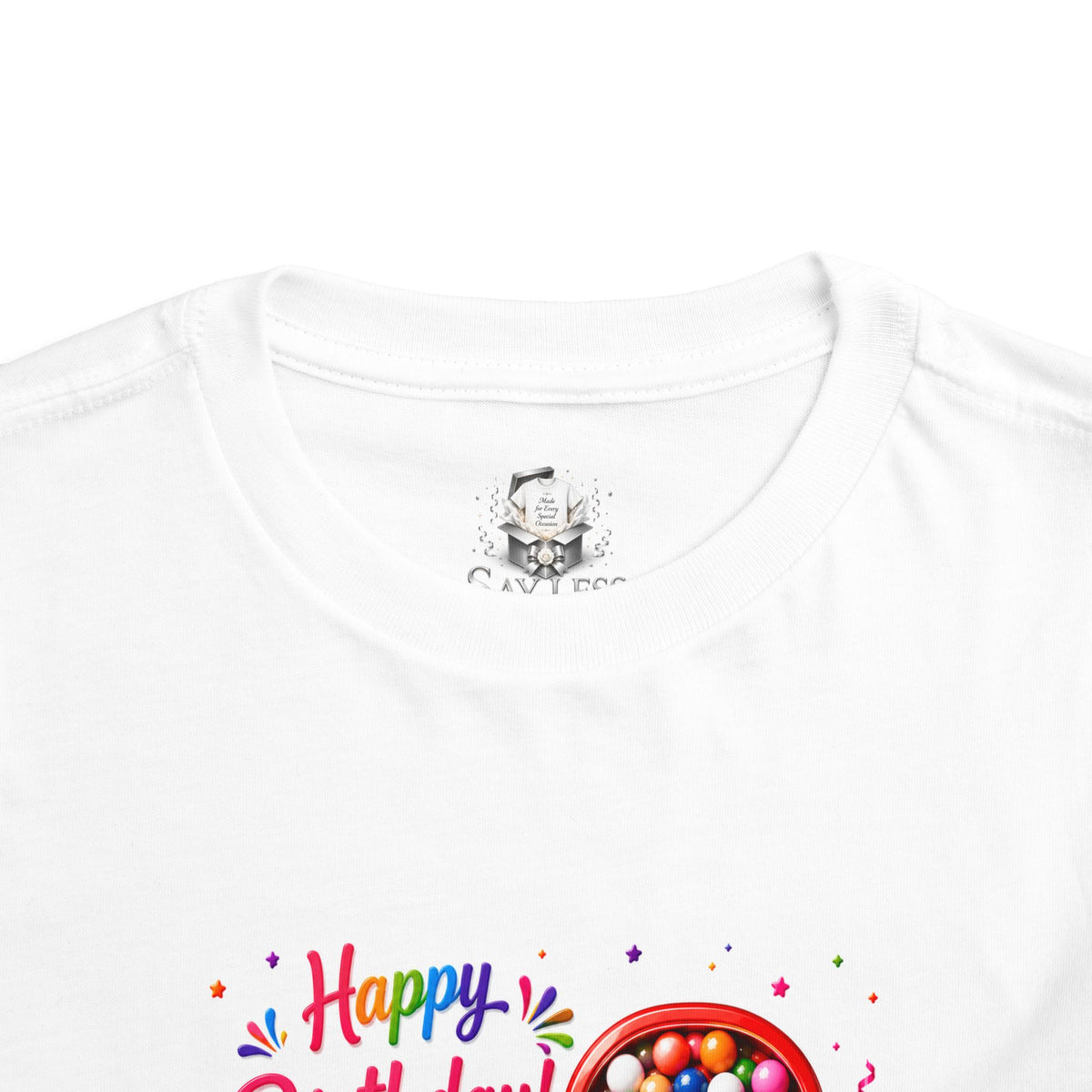 Happy 3rd Birthday Toddler Tee — Colorful Gumball Machine 3rd Birthday Shirt