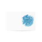 Thank You Greeting Cards — Blue Watercolor "Thank You for your patience, understanding, and kindness" (1/10/30/50 pack)