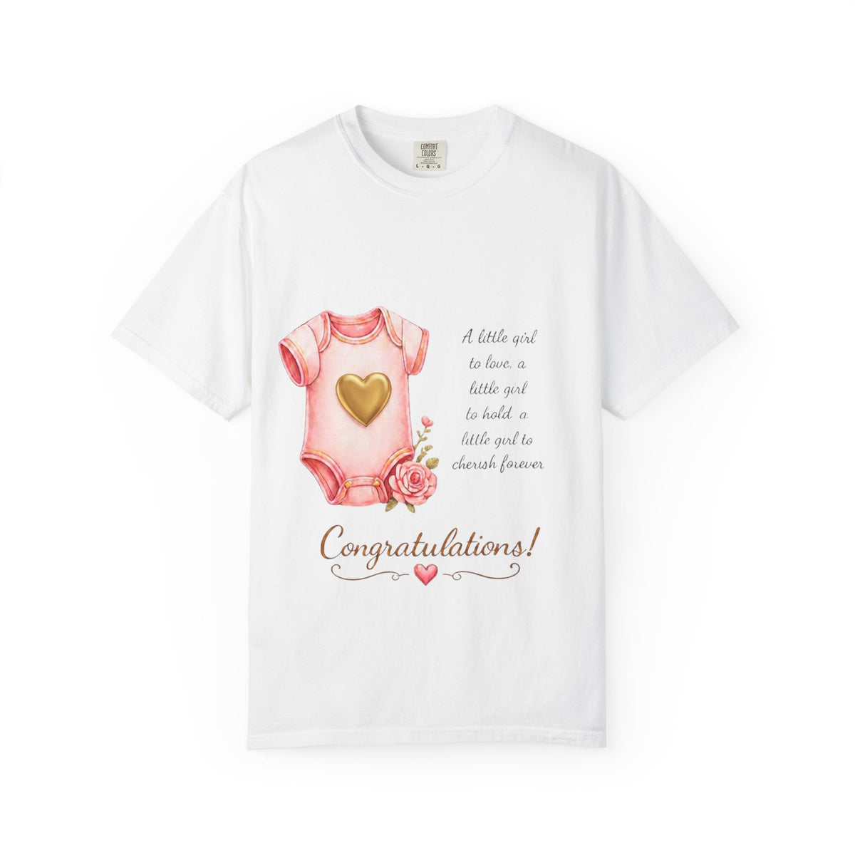 Baby Girl Announcement T-Shirt — “Congratulations!” Onesie Design