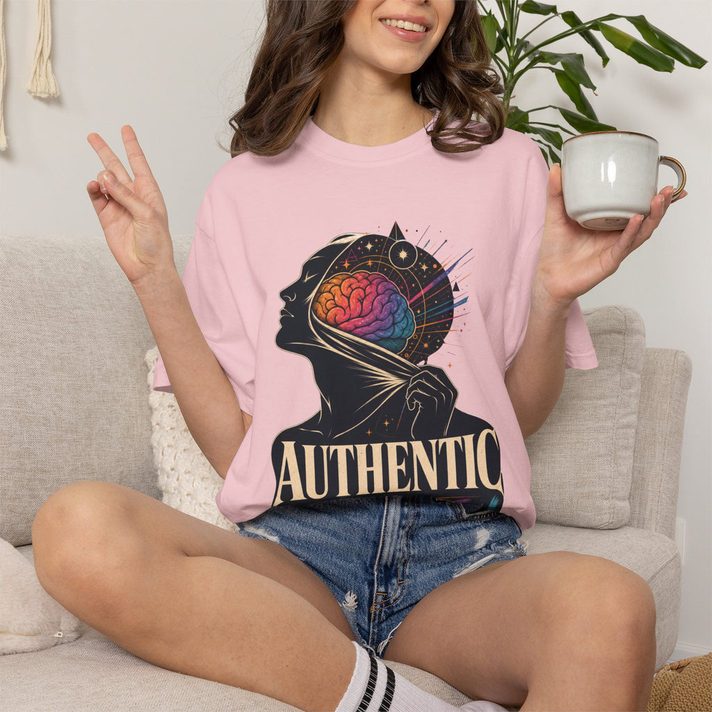 Authentic Is Beautiful Graphic T-Shirt — Pride Rainbow Mind Empowerment Tee