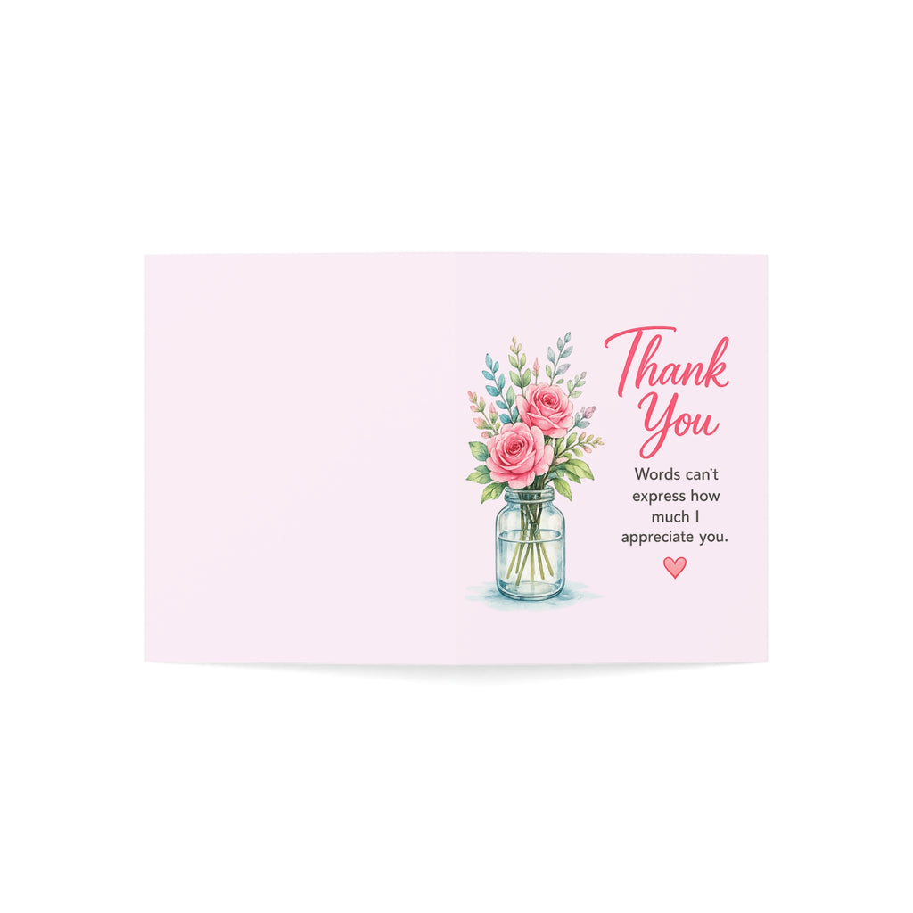 Thank You Greeting Cards — Floral Bouquet Appreciation Cards (Pack of 1, 10, 30, 50)