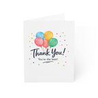 Thank You Greeting Cards - Watercolor Balloons "Thank You! You're the Best" (1/10/30/50 pcs)