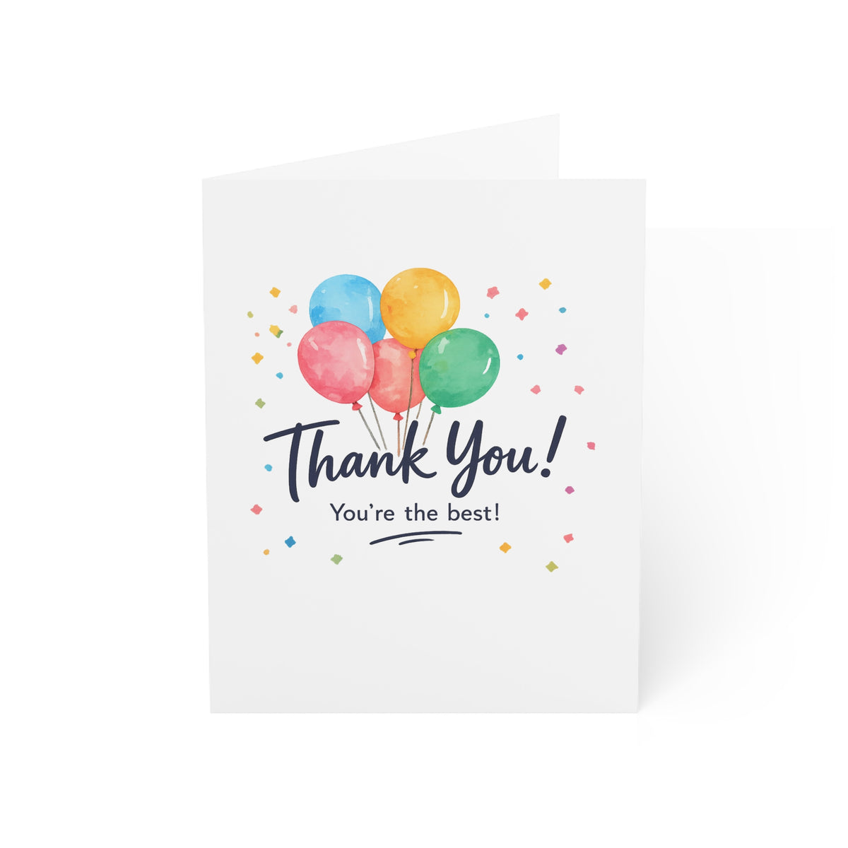 Thank You Greeting Cards - Watercolor Balloons "Thank You! You're the Best" (1/10/30/50 pcs)