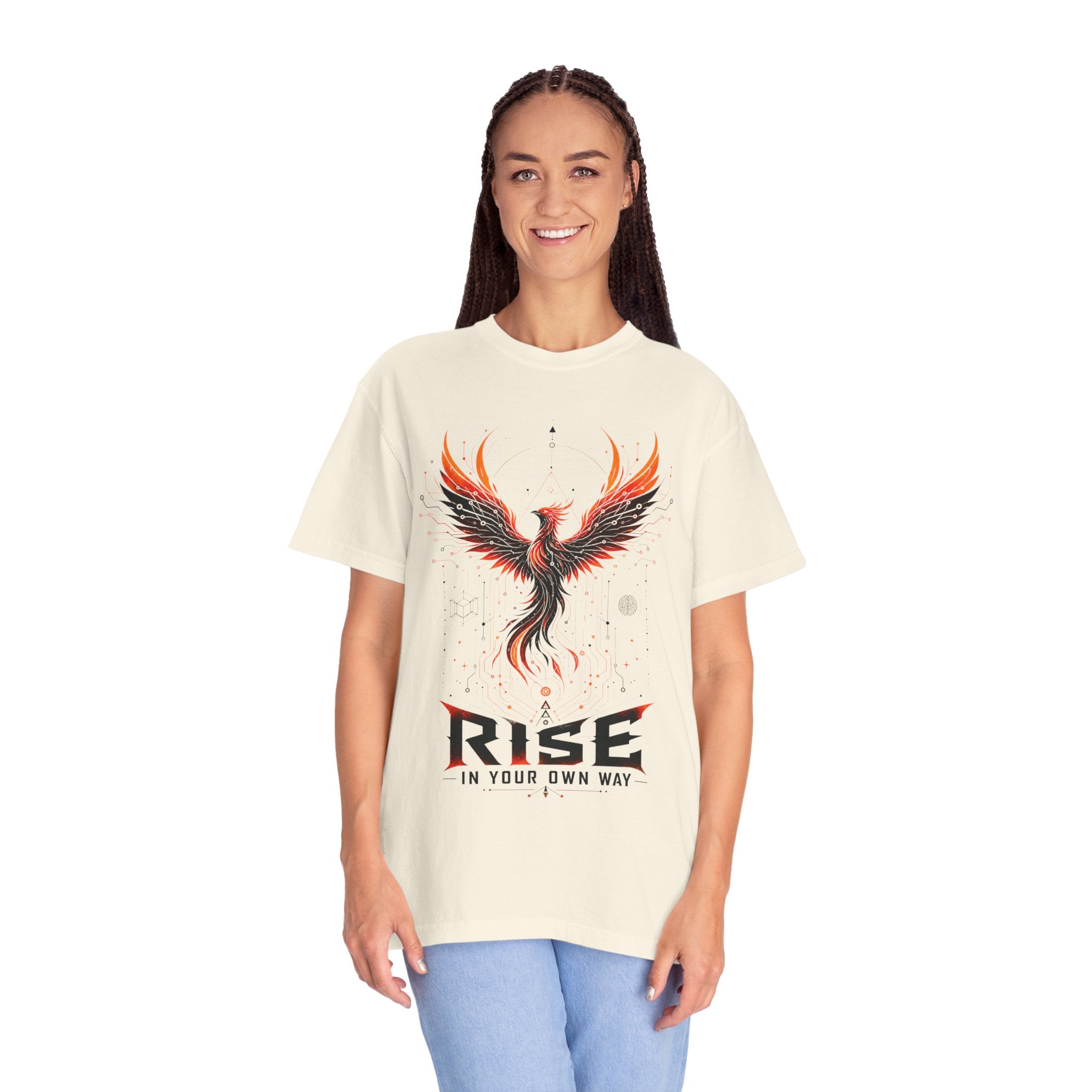 Phoenix Rise T-Shirt — "Rise In Your Own Way" Inspirational Graphic Tee