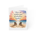Anniversary Beach Greeting Card — "Here's to another year of adventure together!"