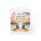 Anniversary Beach Greeting Card — "Here's to another year of adventure together!"