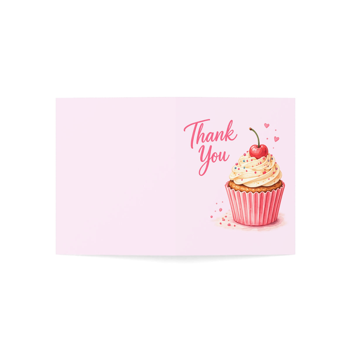 Thank You Greeting Card — Cute Cupcake Design (Single or Bulk Packs)