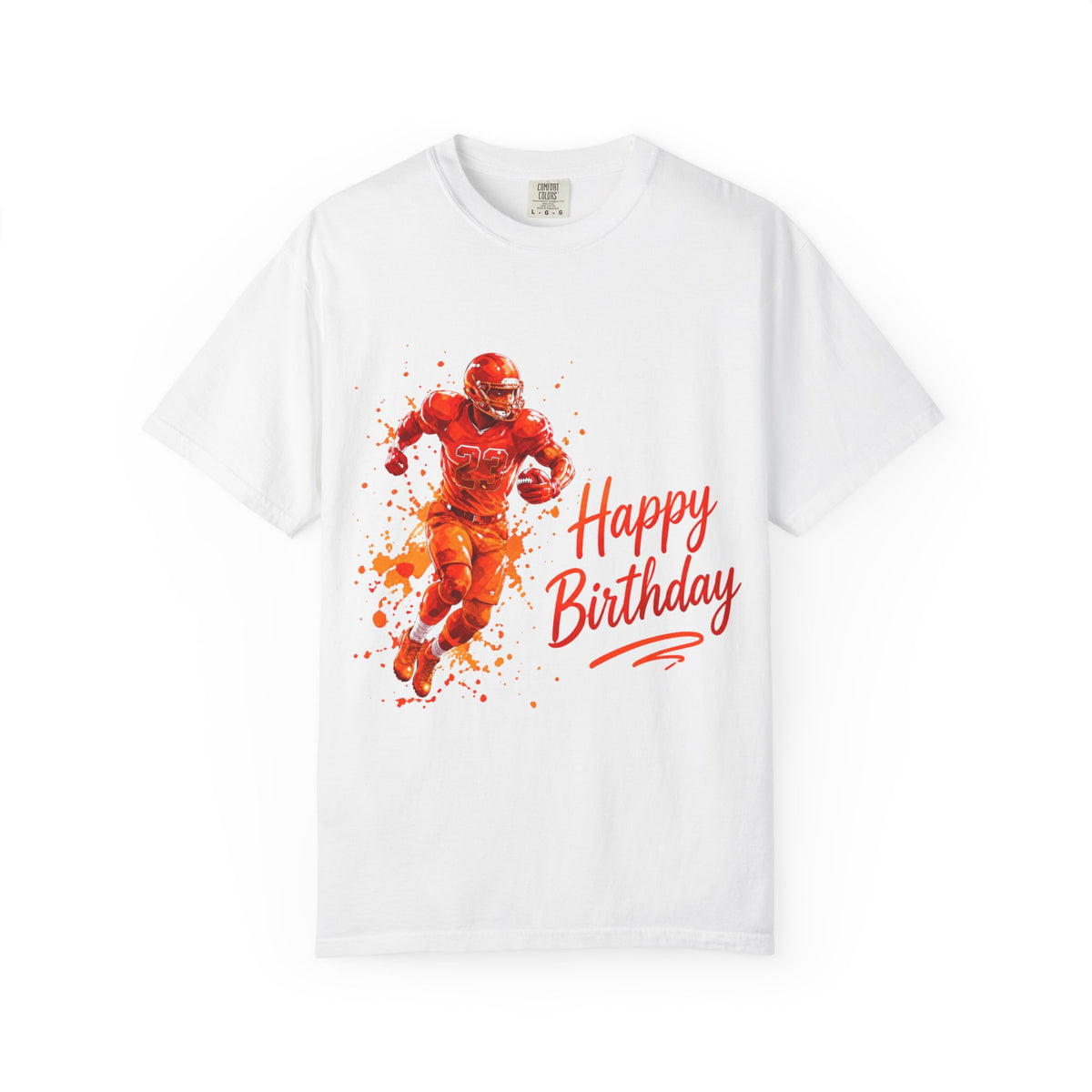 Birthday Football Adult T-Shirt — Happy Birthday Grunge Player Tee