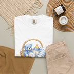 Baby Shower Congratulations T-Shirt — Blue Teddy Basket Newborn Gift