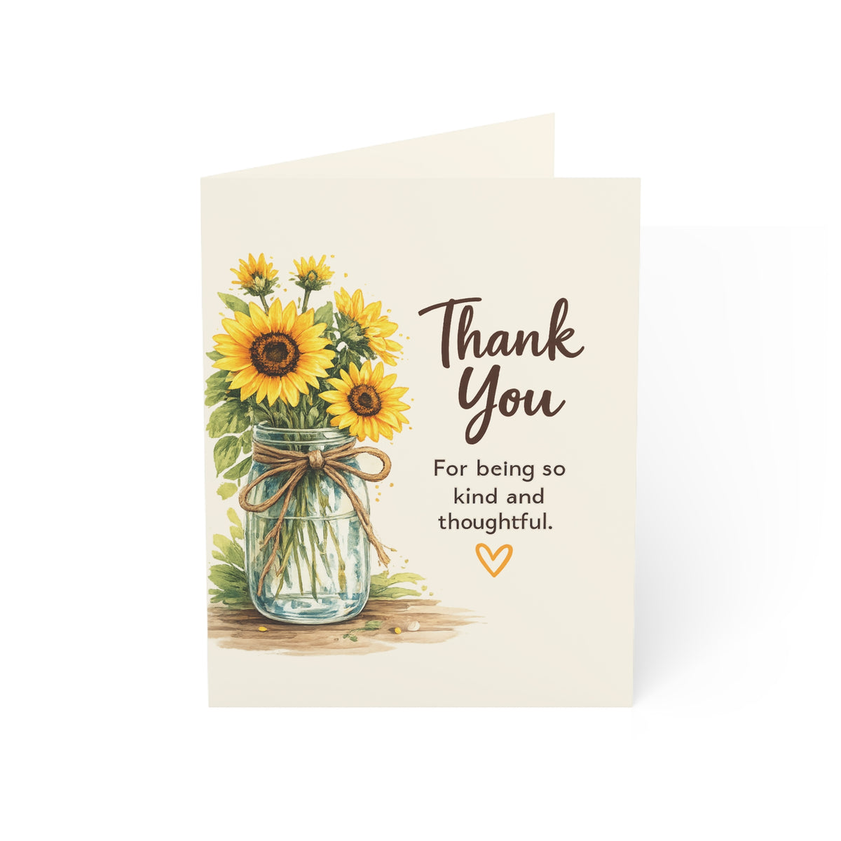 Thank You Sunflower Greeting Card — Pack of 1/10/30/50