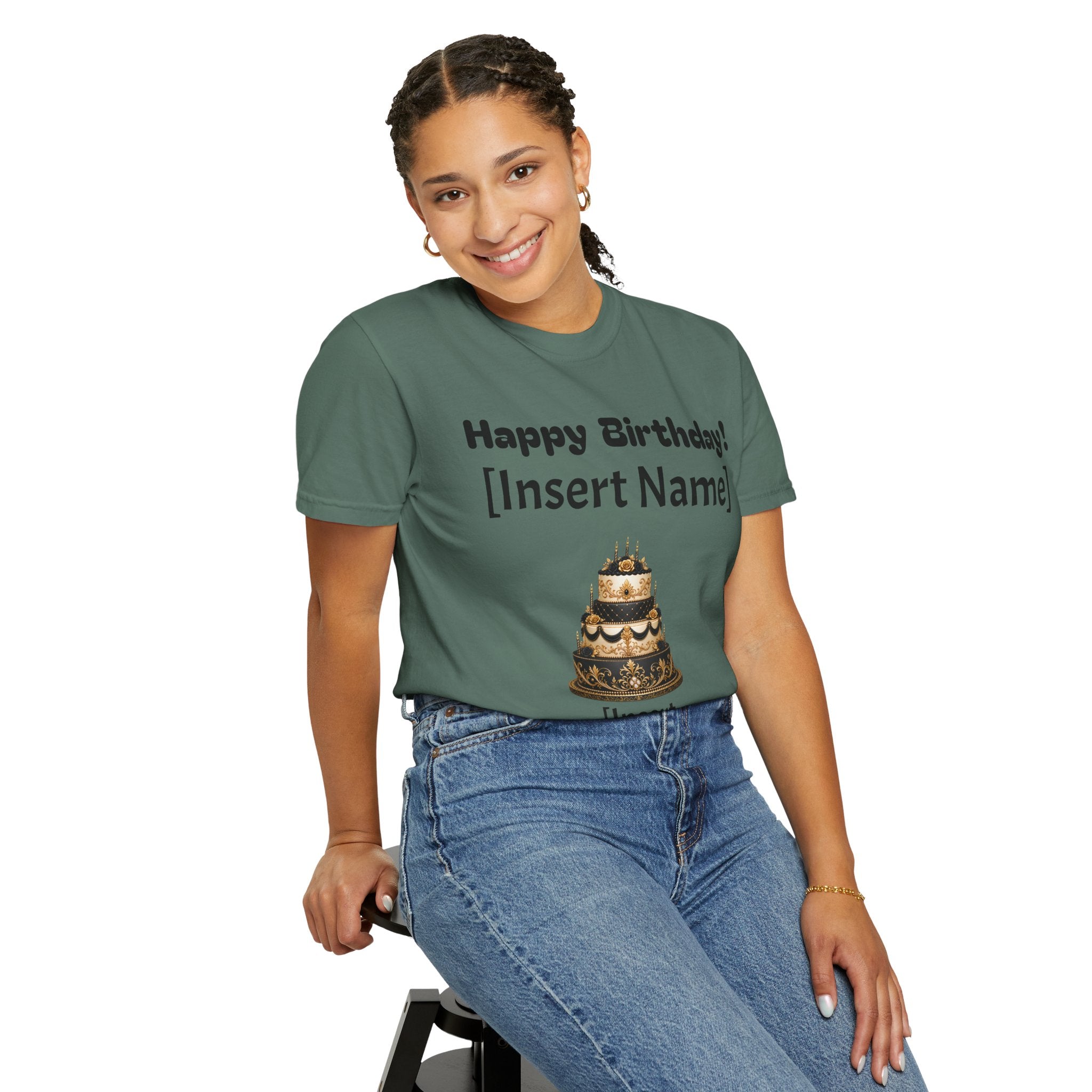 Birthday Cake Personalized T‑Shirt — "Happy Birthday! [Insert Name]" Customizable Tee
