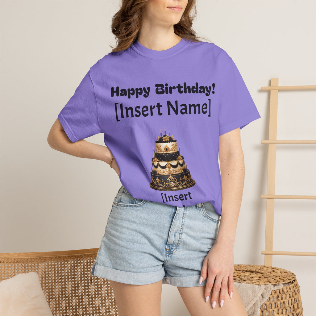 Birthday Cake Personalized T‑Shirt — "Happy Birthday! [Insert Name]" Customizable Tee