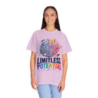 Limitless Potential T-Shirt — Inspirational Brain & Rainbow Design