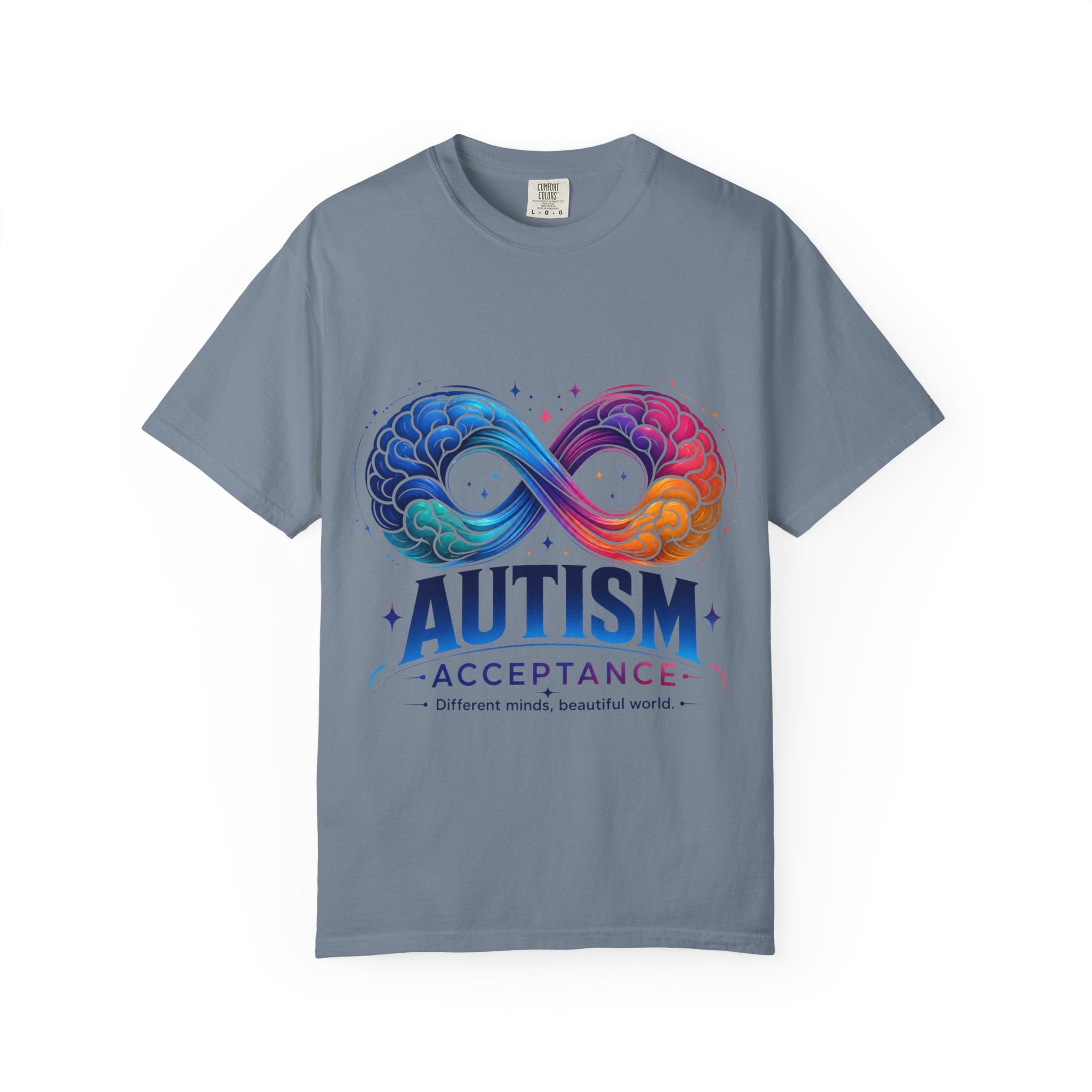 Autism Acceptance T-Shirt — Infinity Puzzle Rainbow Design
