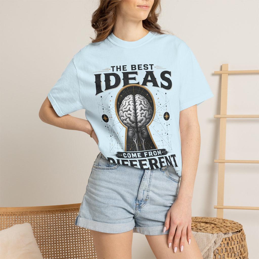 T-Shirt — "The Best Ideas Come From Different Minds" Graphic Tee