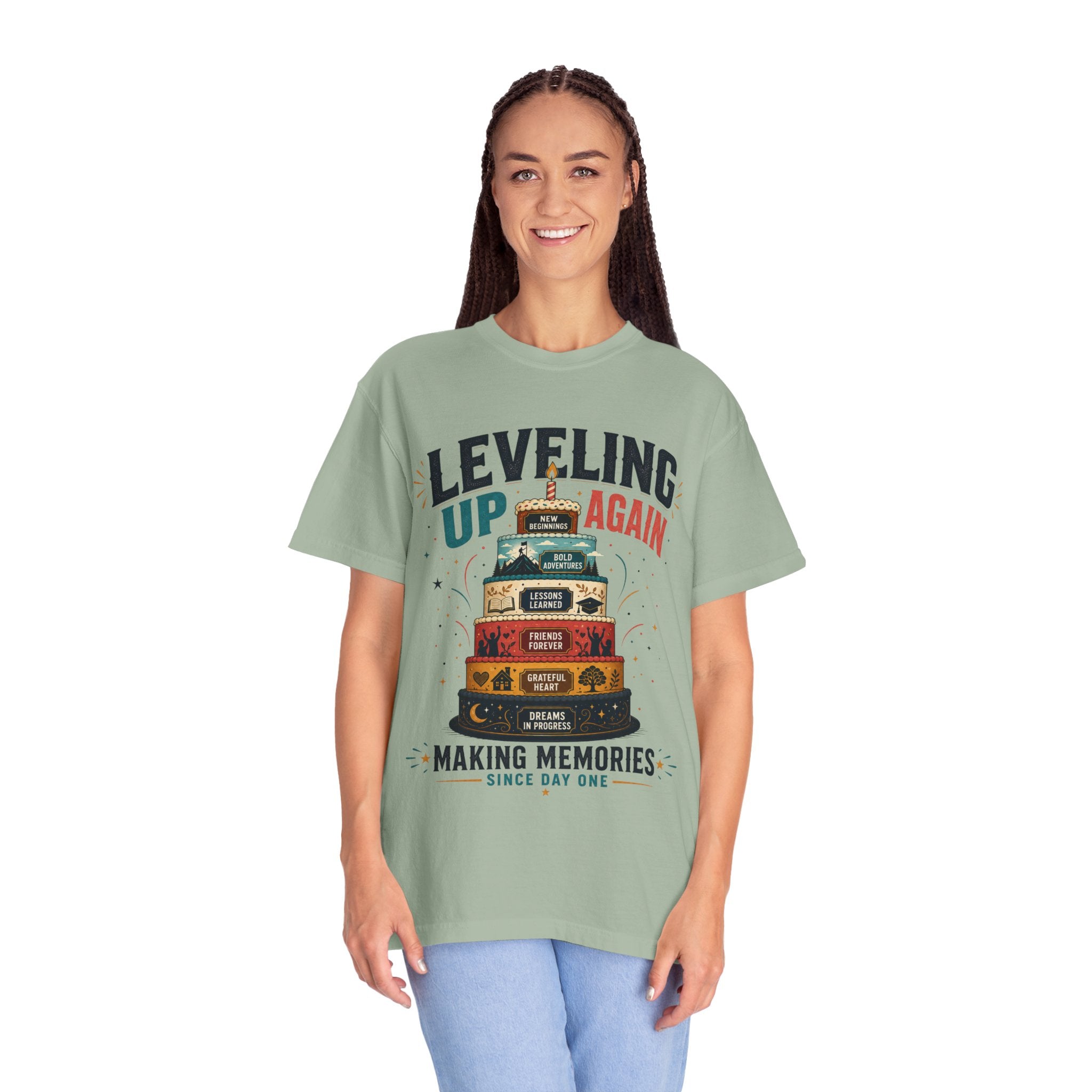 Leveling Up Again T-Shirt — "Making Memories Since Day One" Gamer Birthday Tee