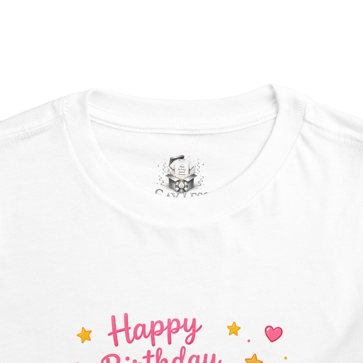 1st Birthday Toddler Tee — "Happy Birthday" Pink Cookie Number 1 with Cupcakes & Ice Cream