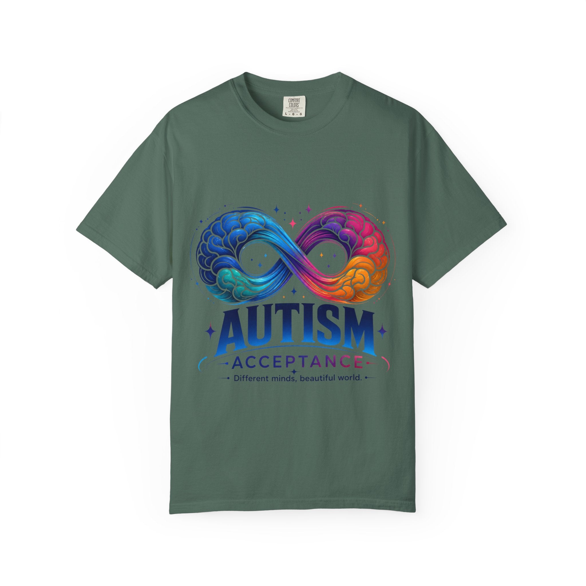 Autism Acceptance T-Shirt — Infinity Puzzle Rainbow Design