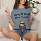 Birthday Cake Personalized T‑Shirt — "Happy Birthday! [Insert Name]" Customizable Tee