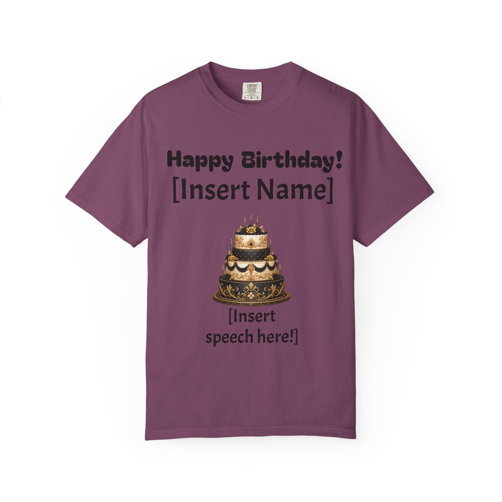 Birthday Cake Personalized T‑Shirt — "Happy Birthday! [Insert Name]" Customizable Tee