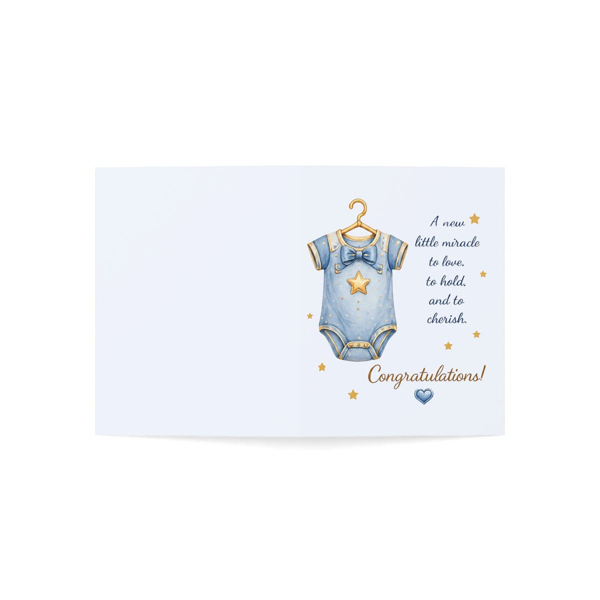 Baby Boy Congratulations Card – Newborn Onesie Greeting Card (Pack of 1/10/30/50)