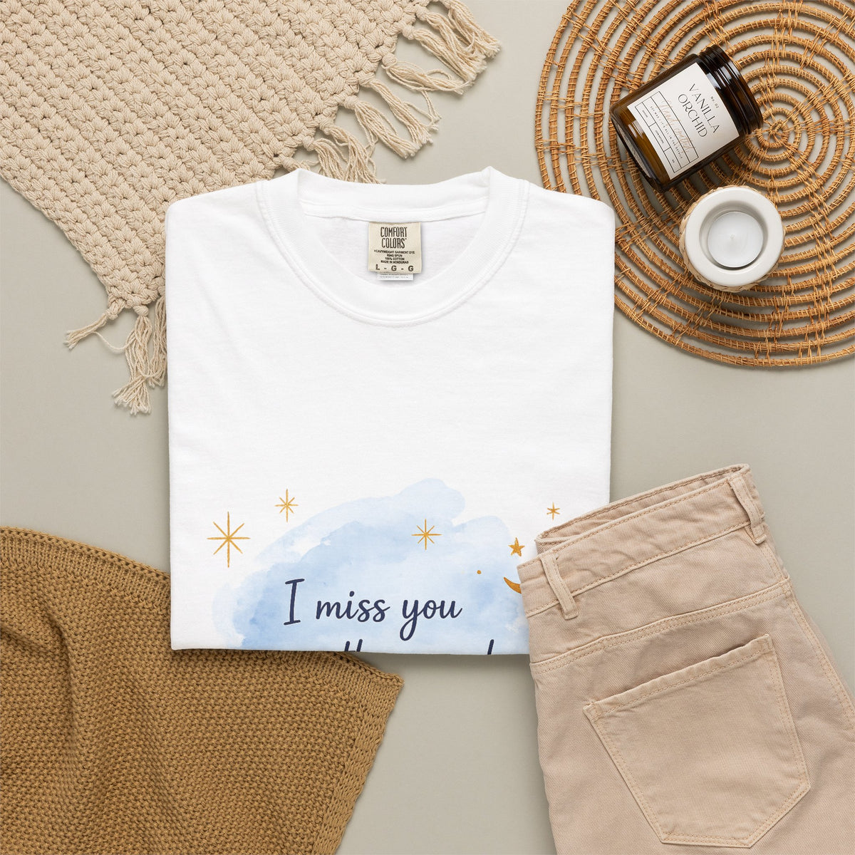 I Miss You Watercolor Tee — 'I miss you more than words can say' Comfort T-Shirt