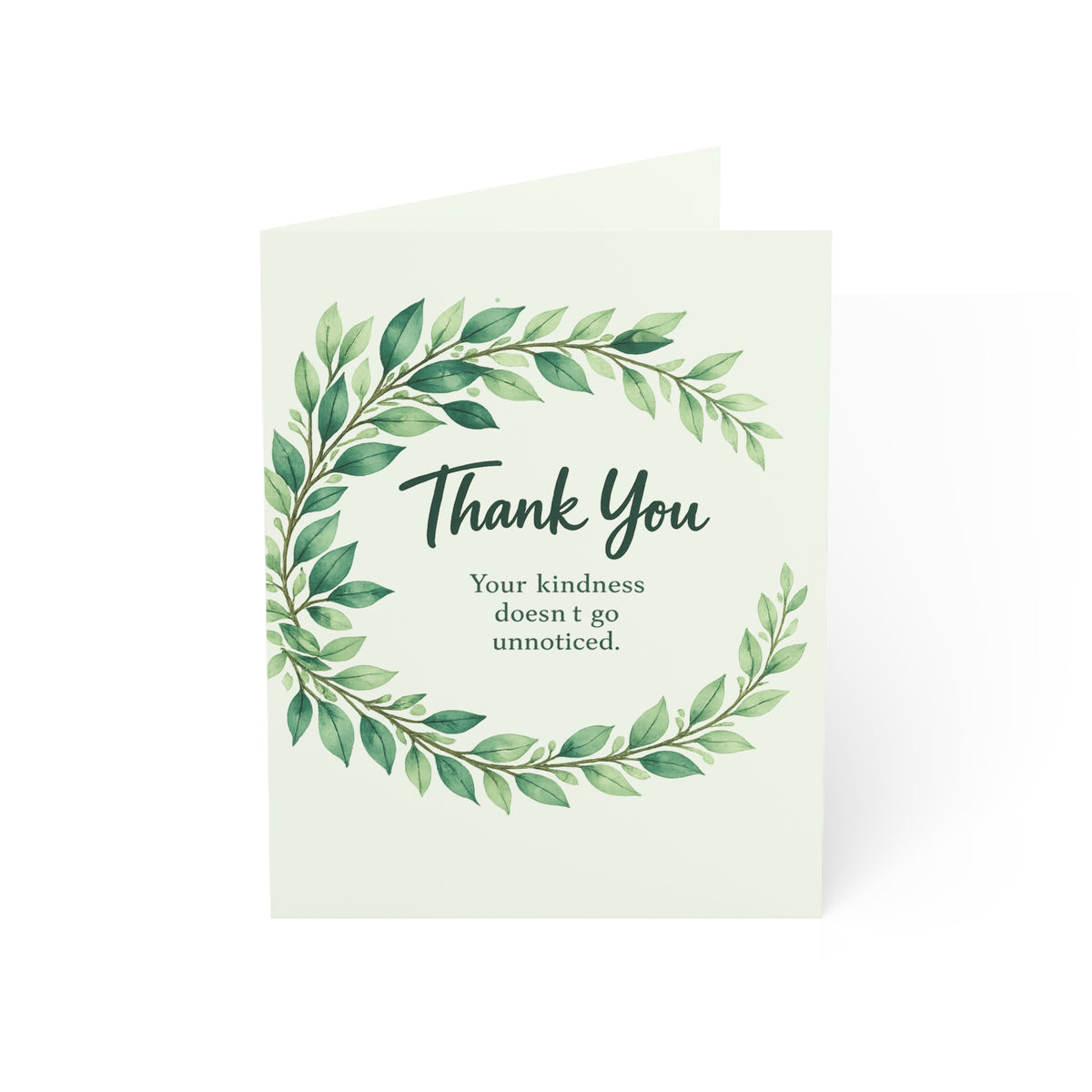 Thank You Greeting Cards – Green Wreath Thank You Note Cards (1, 10, 30, 50 pcs)