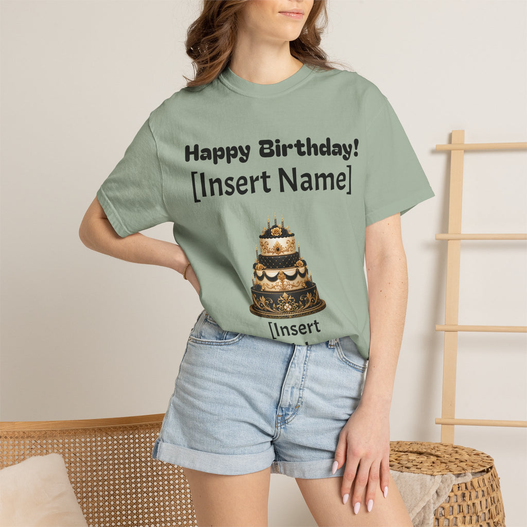 Birthday Cake Personalized T‑Shirt — "Happy Birthday! [Insert Name]" Customizable Tee