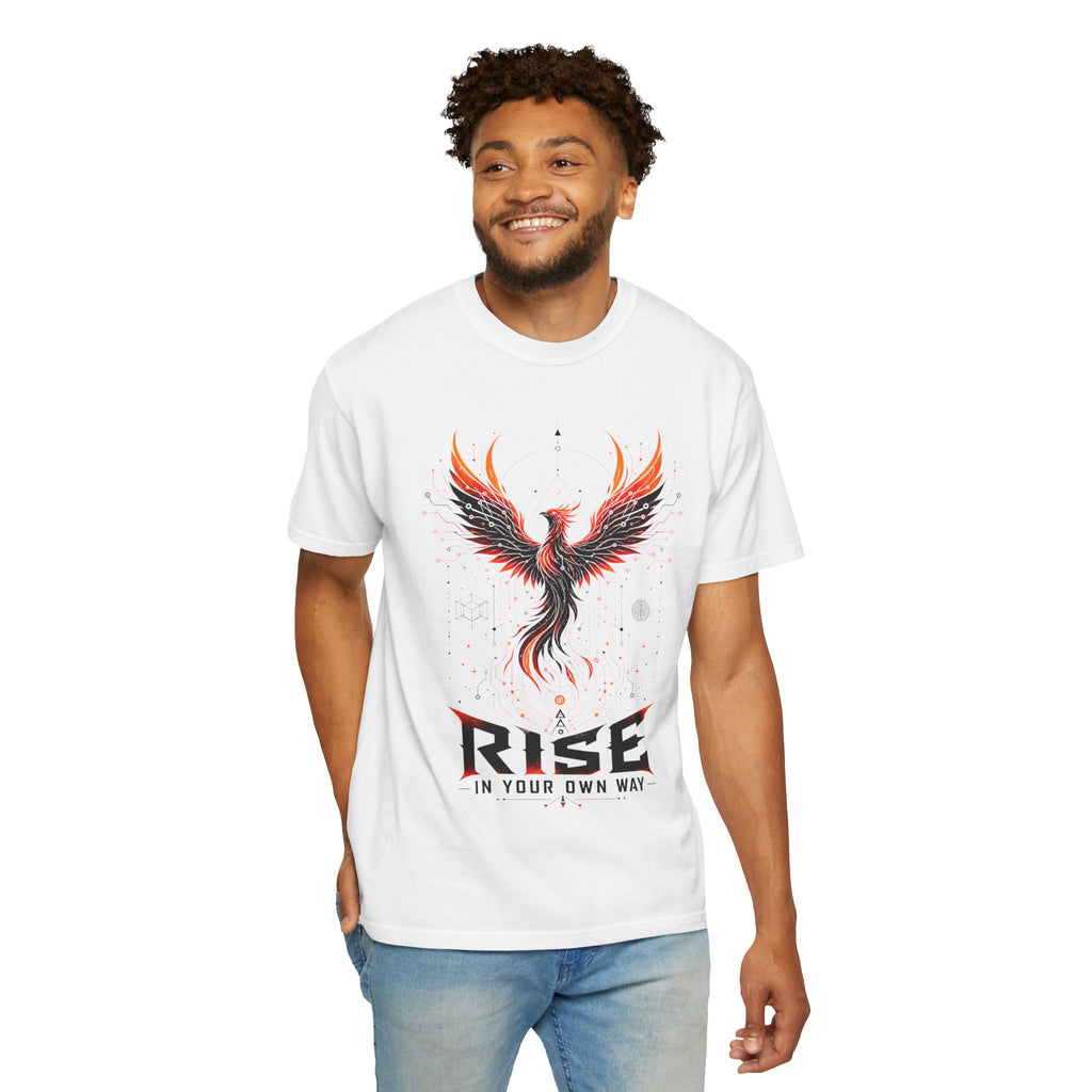 Phoenix Rise T-Shirt — "Rise In Your Own Way" Inspirational Graphic Tee