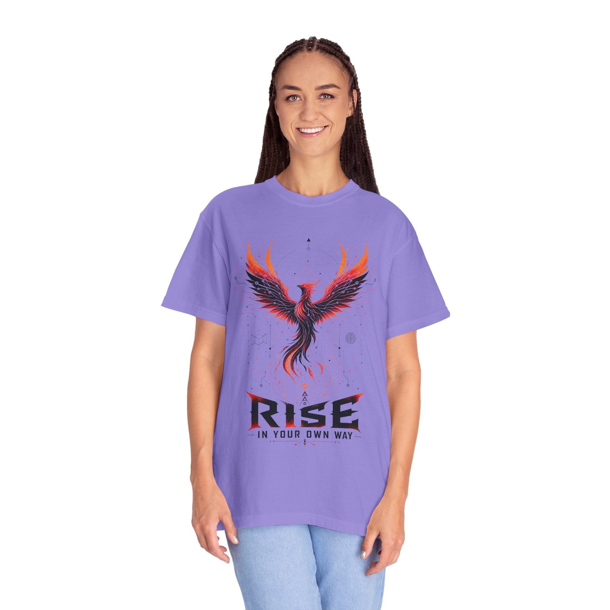 Phoenix Rise T-Shirt — "Rise In Your Own Way" Inspirational Graphic Tee