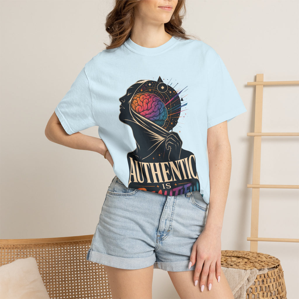 Authentic Is Beautiful Graphic T-Shirt — Pride Rainbow Mind Empowerment Tee