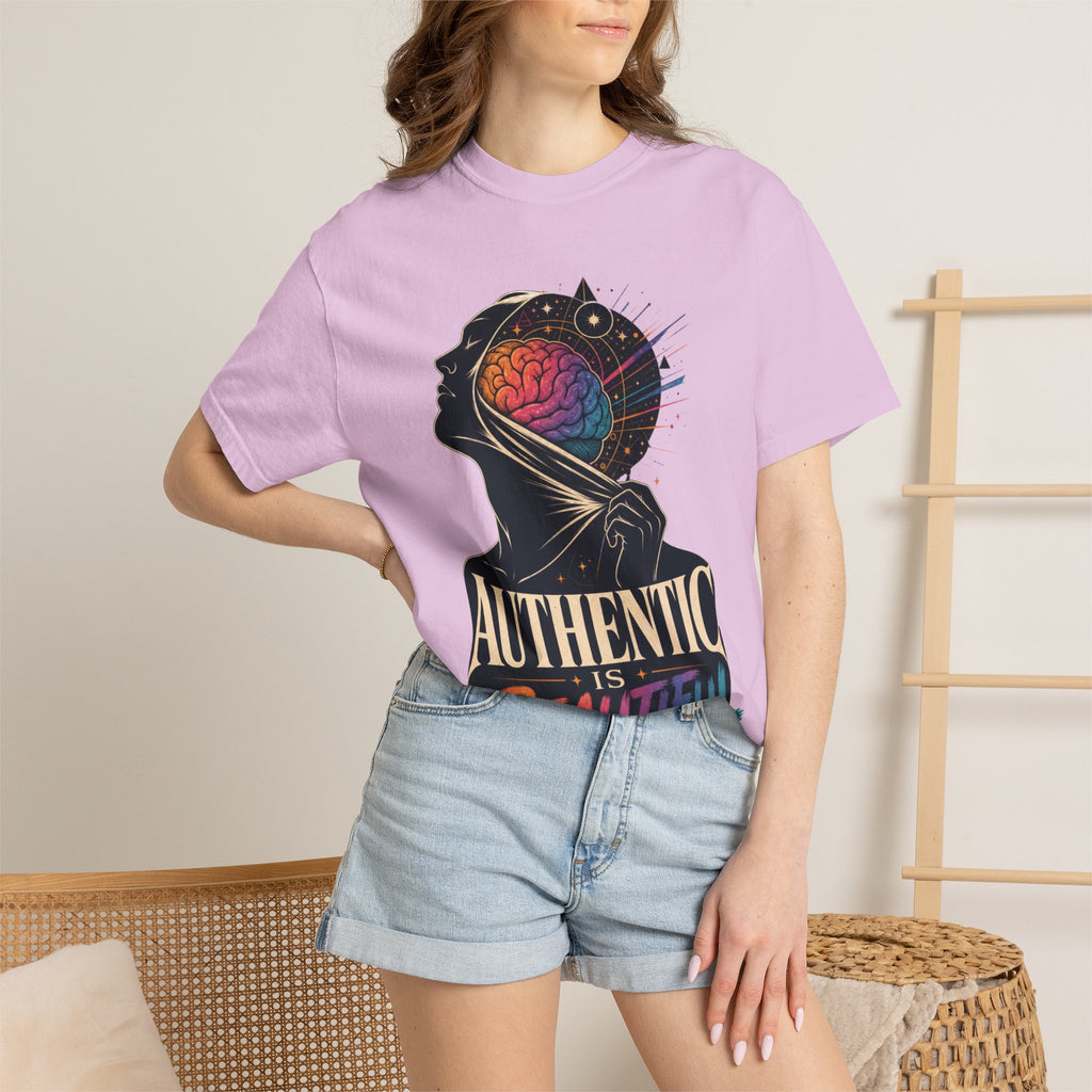 Authentic Is Beautiful Graphic T-Shirt — Pride Rainbow Mind Empowerment Tee