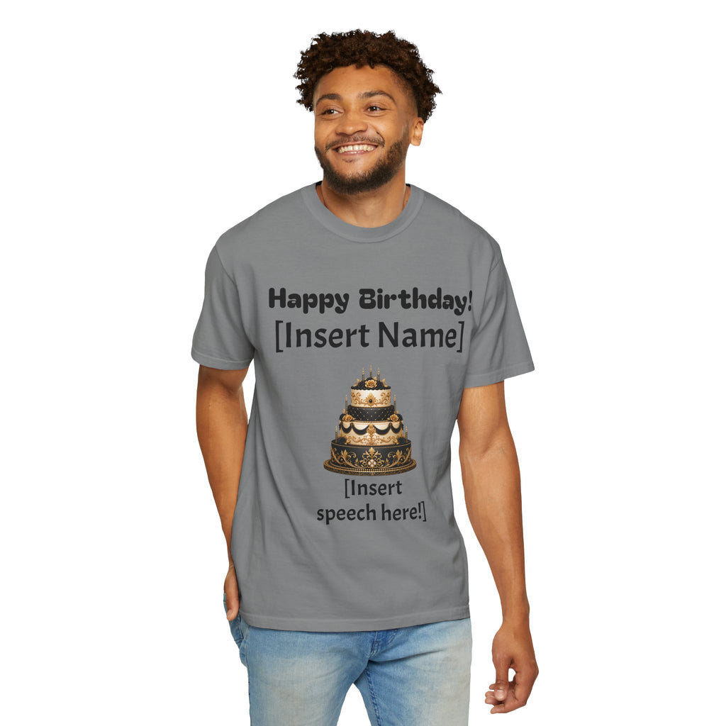 Birthday Cake Personalized T‑Shirt — "Happy Birthday! [Insert Name]" Customizable Tee