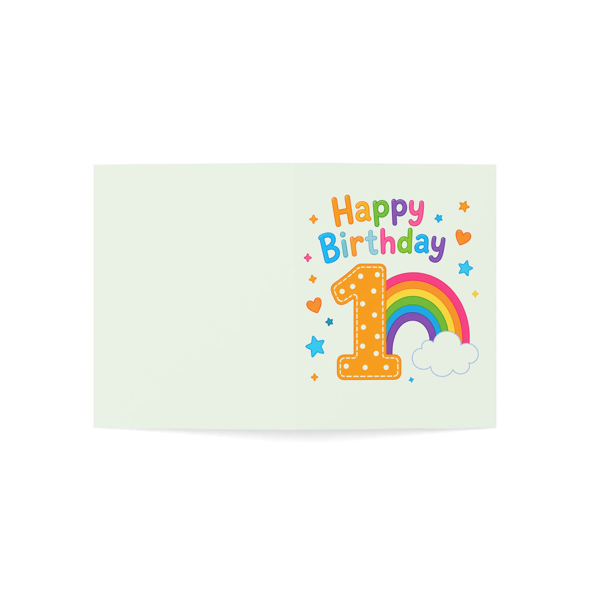 1st Birthday Rainbow Card — Happy Birthday Number 1 Greeting Card for Toddler