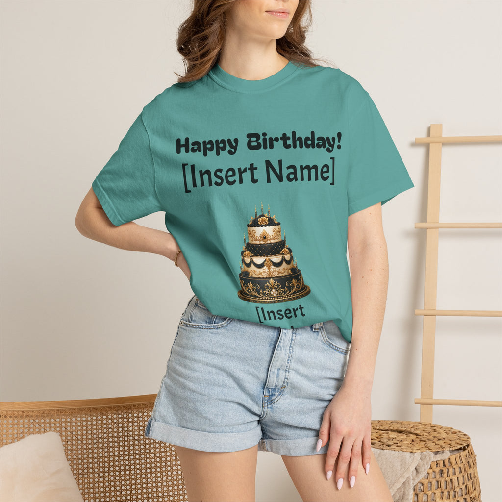 Birthday Cake Personalized T‑Shirt — "Happy Birthday! [Insert Name]" Customizable Tee