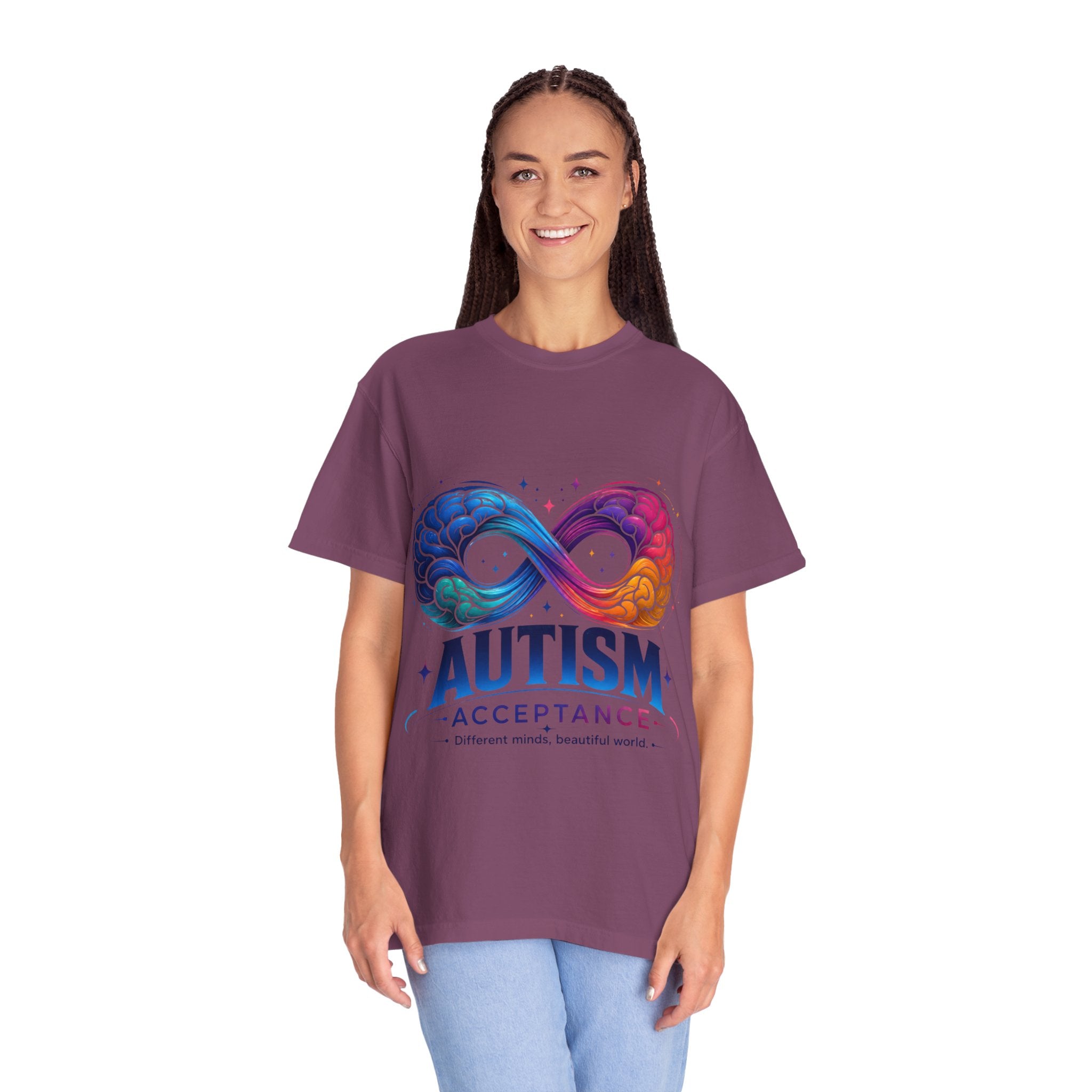 Autism Acceptance T-Shirt — Infinity Puzzle Rainbow Design