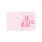 1st Birthday Bubble Number Greeting Card — Pink "Happy Birthday" Kids Card (1/10/30/50 pcs)