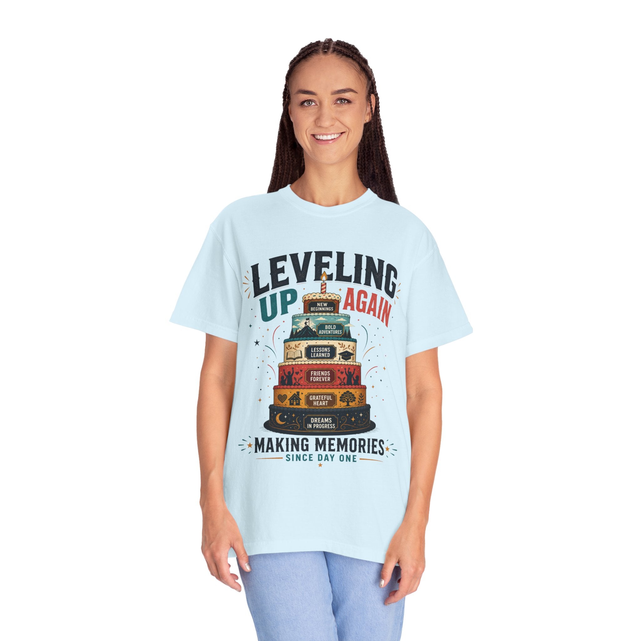 Leveling Up Again T-Shirt — "Making Memories Since Day One" Gamer Birthday Tee