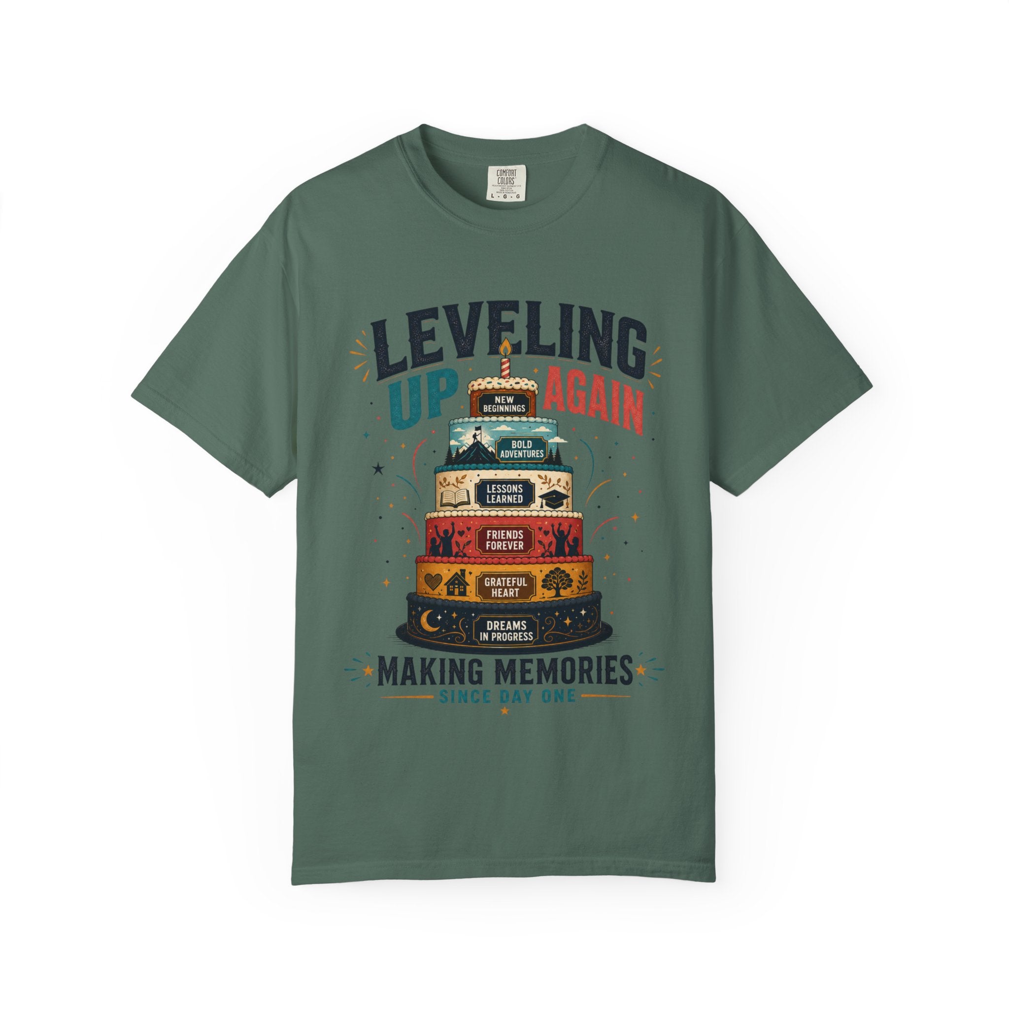 Leveling Up Again T-Shirt — "Making Memories Since Day One" Gamer Birthday Tee