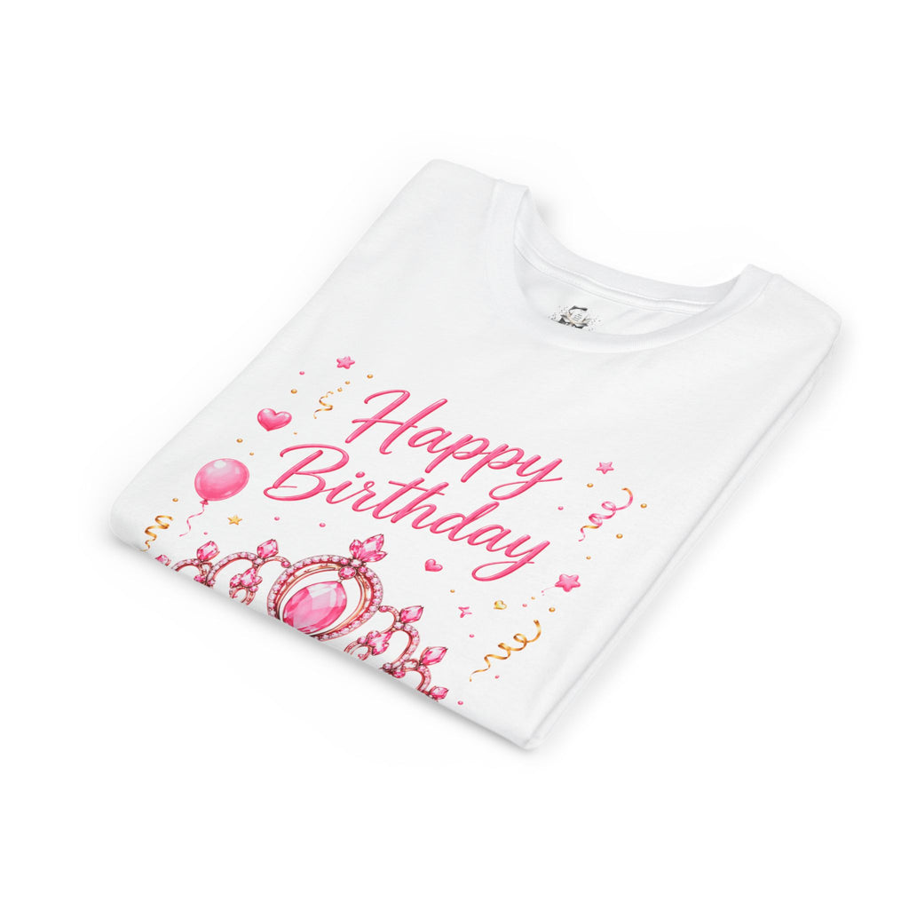 Happy Birthday Princess Youth Tee — Pink Tiara Birthday Shirt for Girls