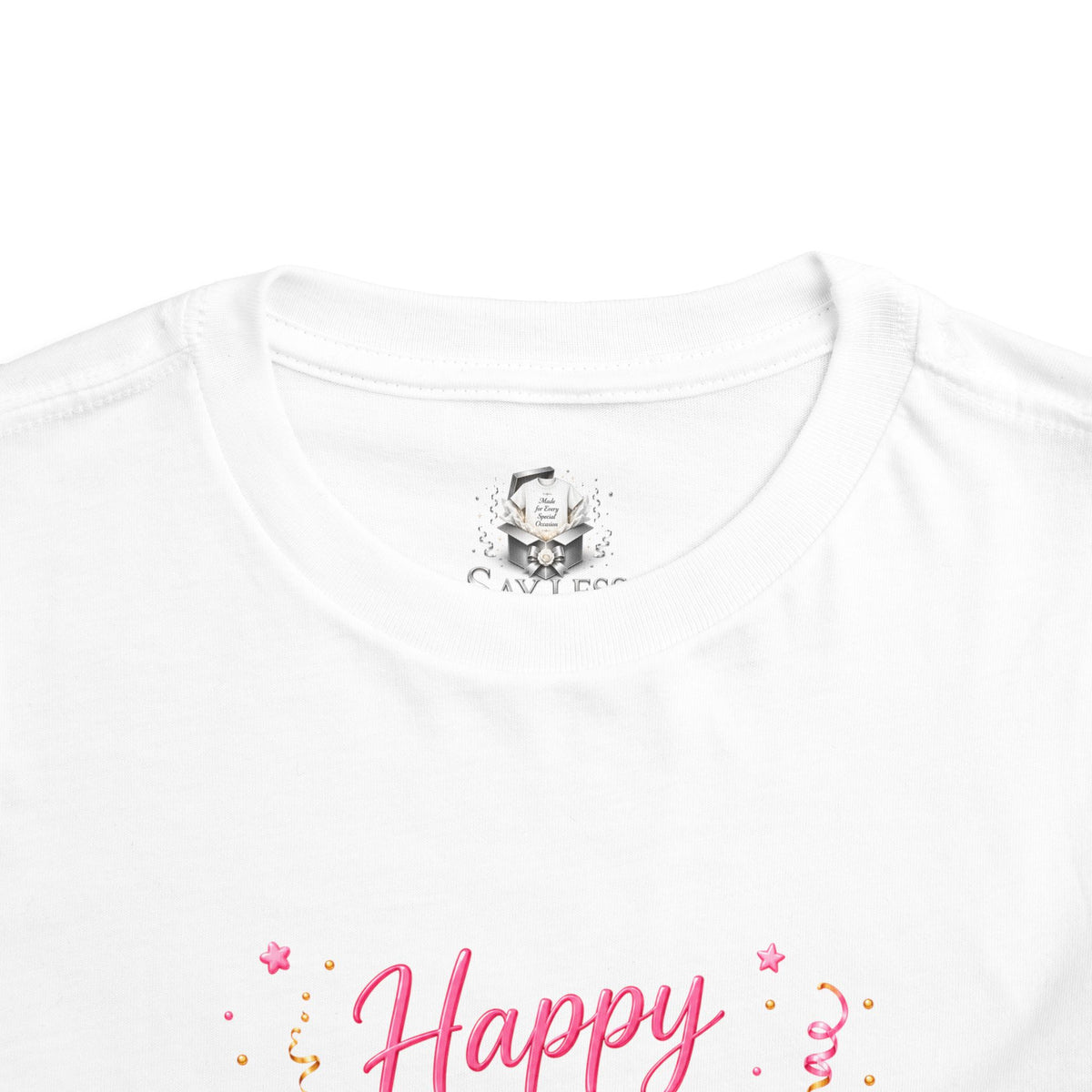 Toddler Birthday Tee — Pink Princess Tiara "Happy Birthday" Shirt
