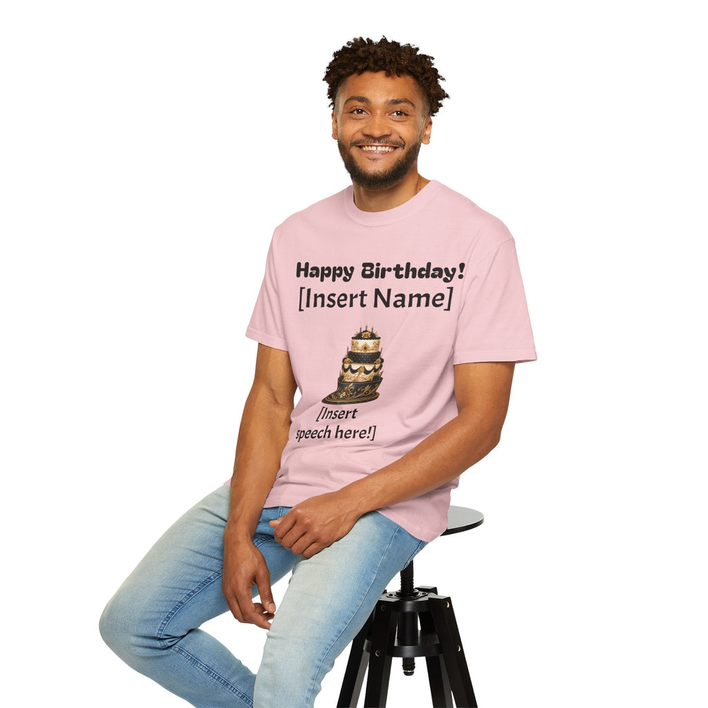 Birthday Cake Personalized T‑Shirt — "Happy Birthday! [Insert Name]" Customizable Tee