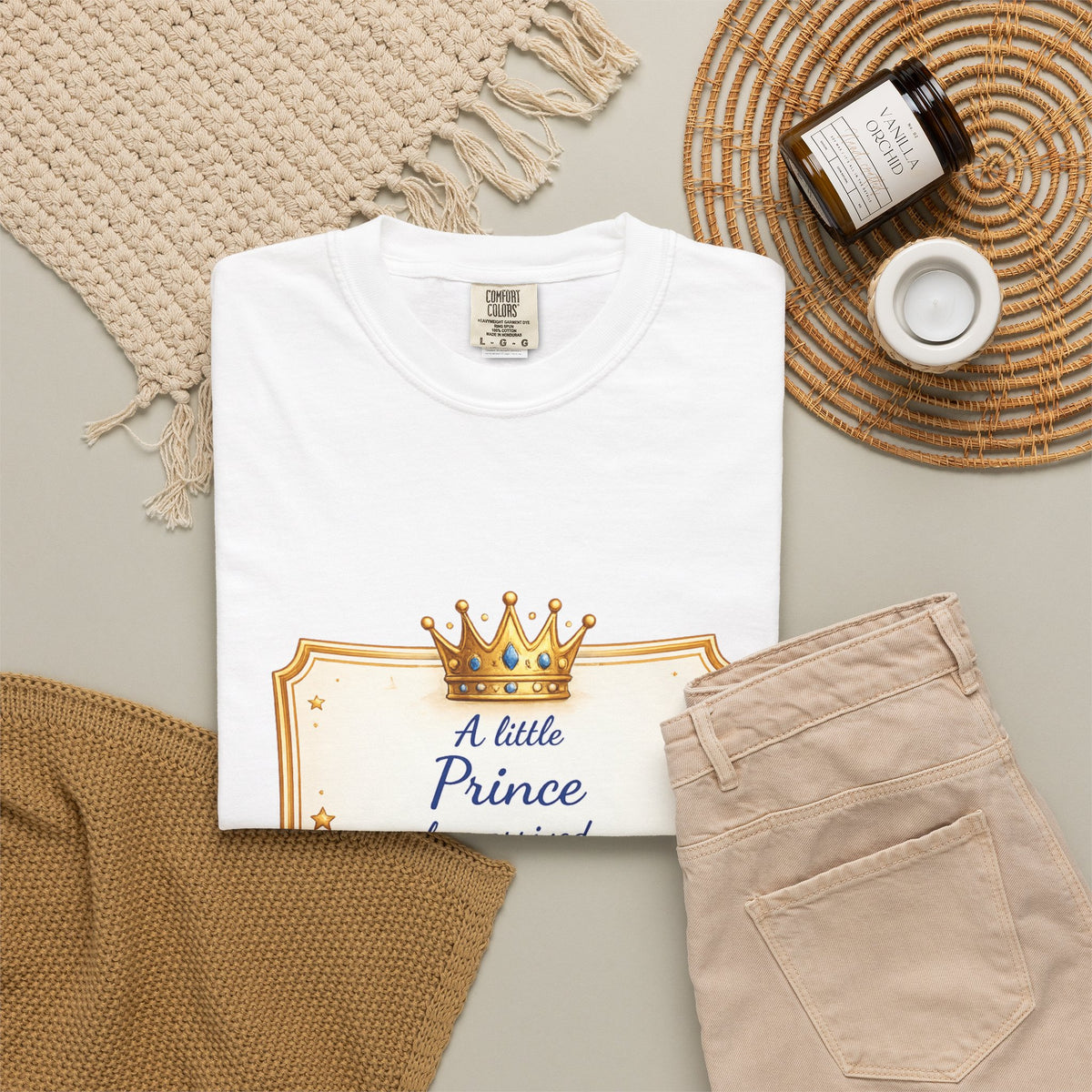 Prince Announcement T-Shirt – "A little Prince has arrived" New Baby Boy Congratulations Tee