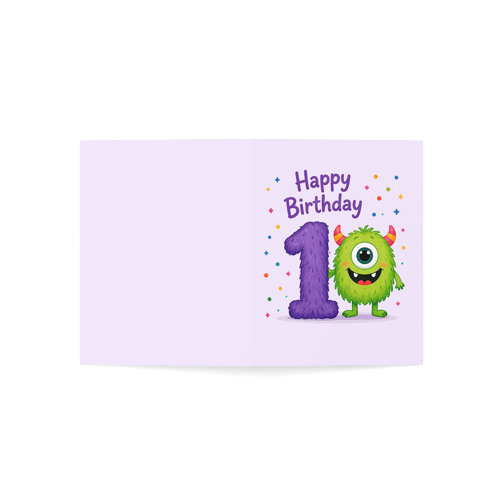 1st Birthday Monster Greeting Card — Cute One-Year-Old Boy/Girl Card (Happy Birthday)