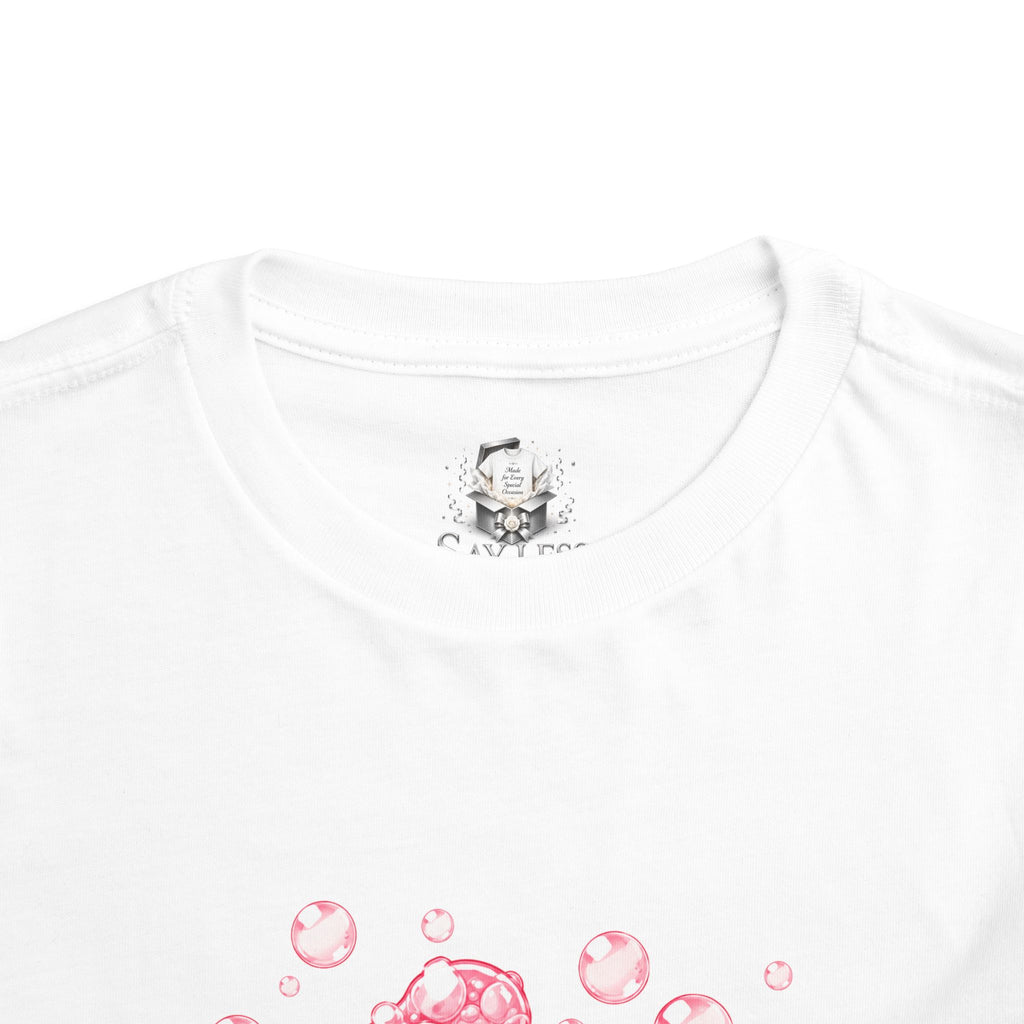 1st Birthday Toddler Tee — Pink Bubble Number "1" Happy Birthday Shirt