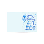 1st Birthday Blue Cake Greeting Card — Happy Birthday 1 (Single or Pack)