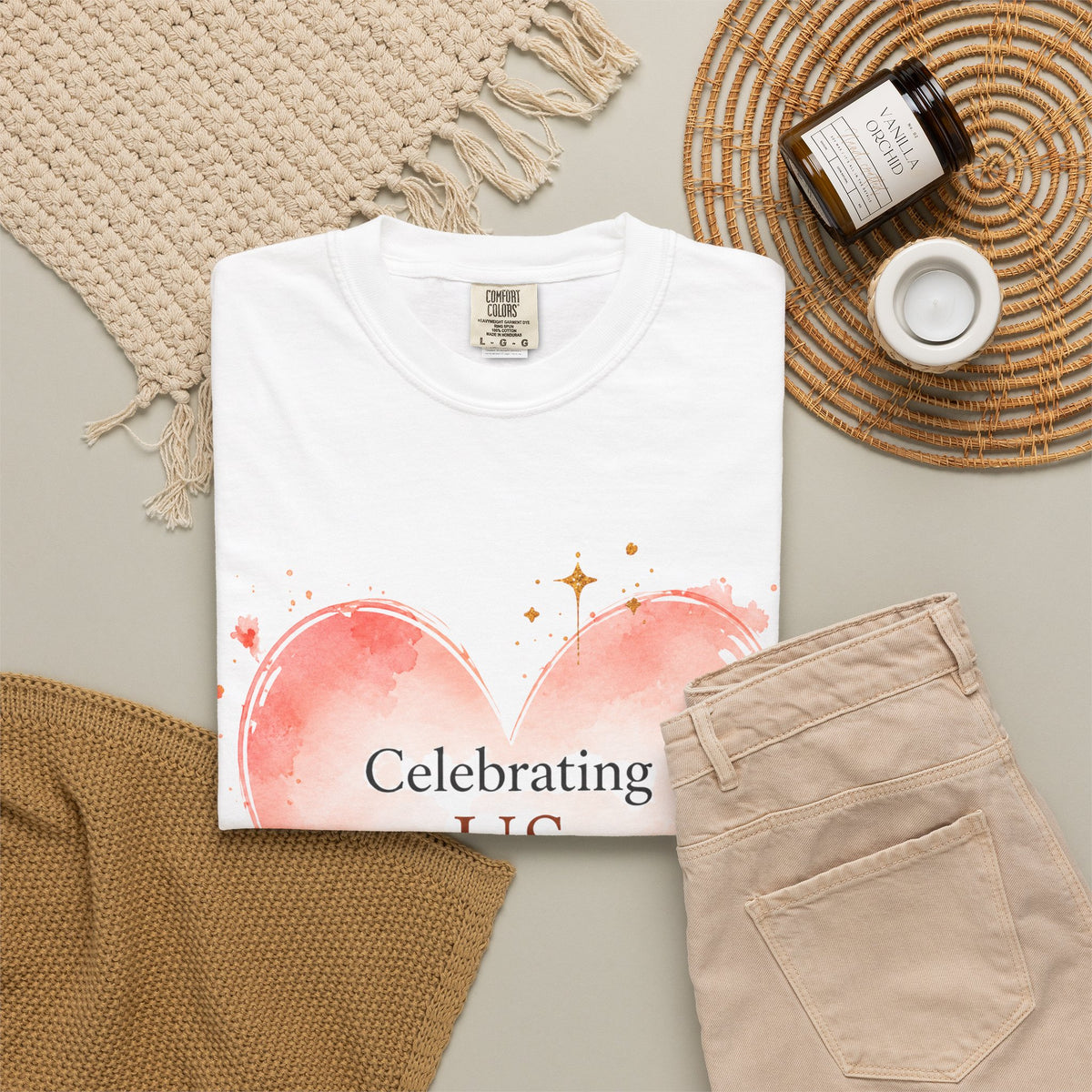 Celebrating Us Heart T-Shirt — Romantic Watercolor Valentine Tee