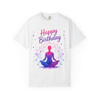 Happy Birthday Yoga Tee — Meditating Lotus Birthday Adult T-Shirt